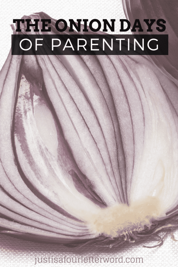 From one new mom to another. Sometimes parenting is just hard. I call those hard days, onion days because they are full of layers. Encouragement for your onion days. You've got this. 