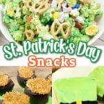 st patricks day snacks with text