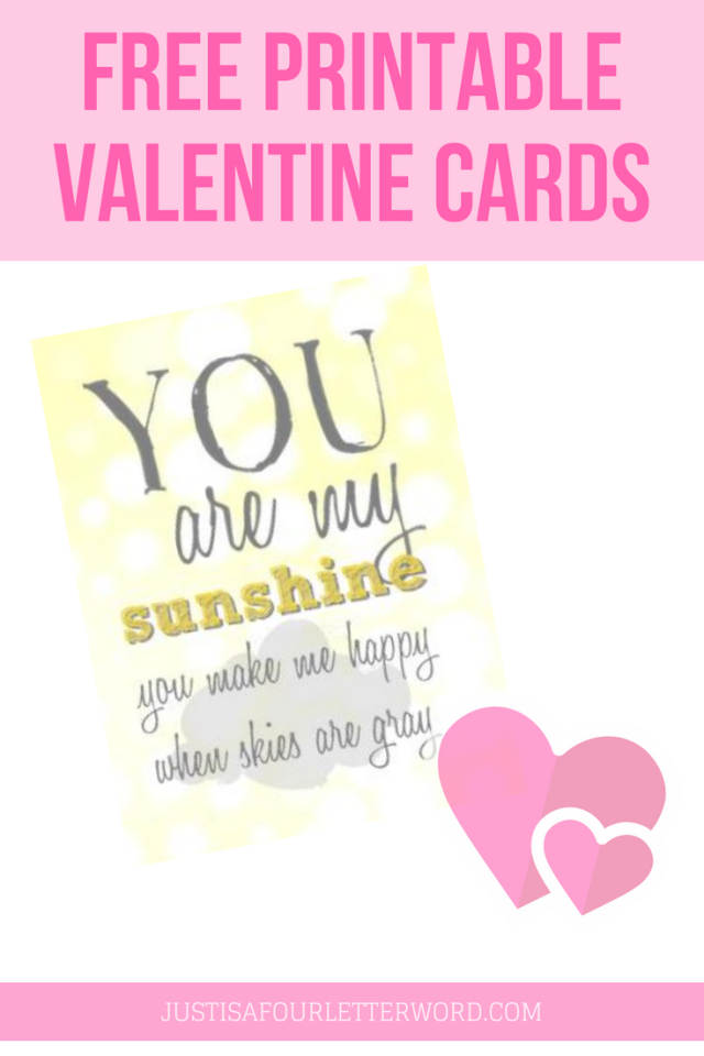 Free Printable Valentine Cards - Just is a Four Letter Word