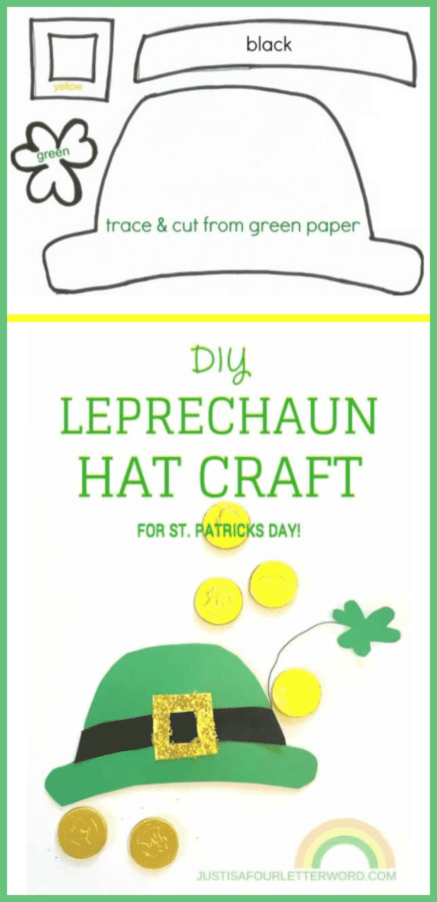 St. Patrick's Day crafts for kids FREE Printable Leprechaun Hat Pattern