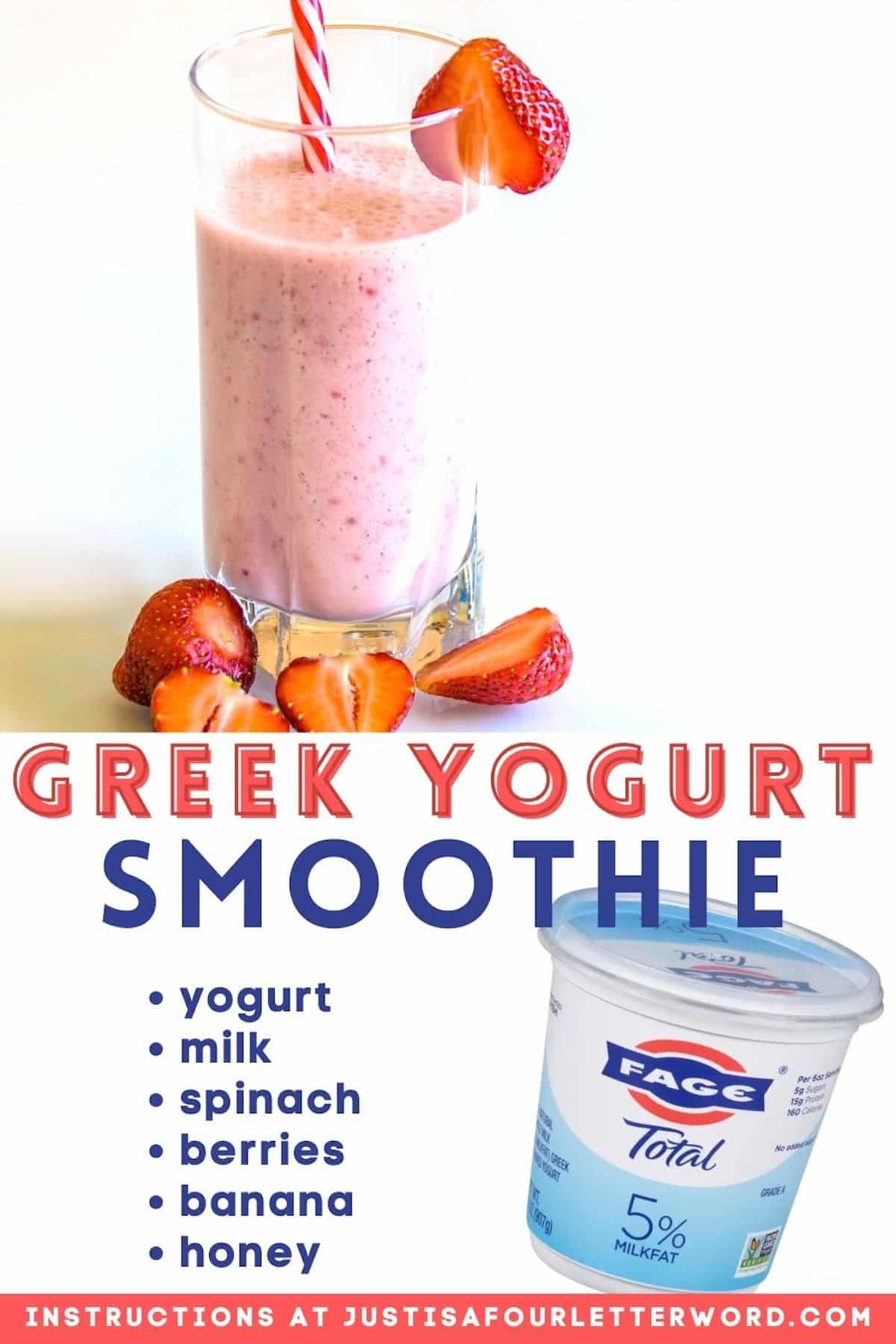 greek yogurt smoothie sharing image with text