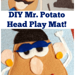 This little felt Mr. Potato Head play mat craft is a great quiet book project for travel or whenever you need to keep little hands (quietly) occupied. We took it on a road trip to Disney World and my son loved it!