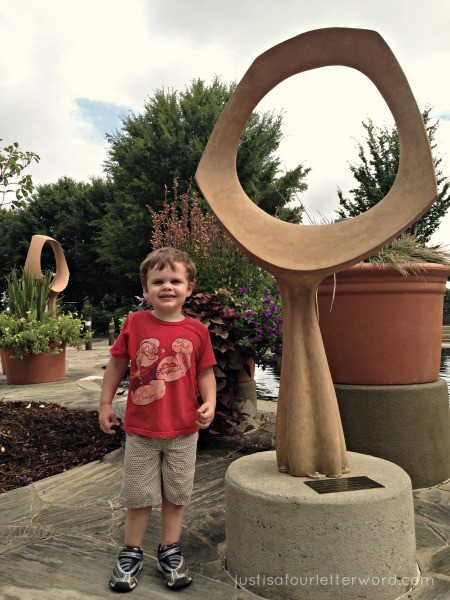 Calvin with Arboretum sculpture