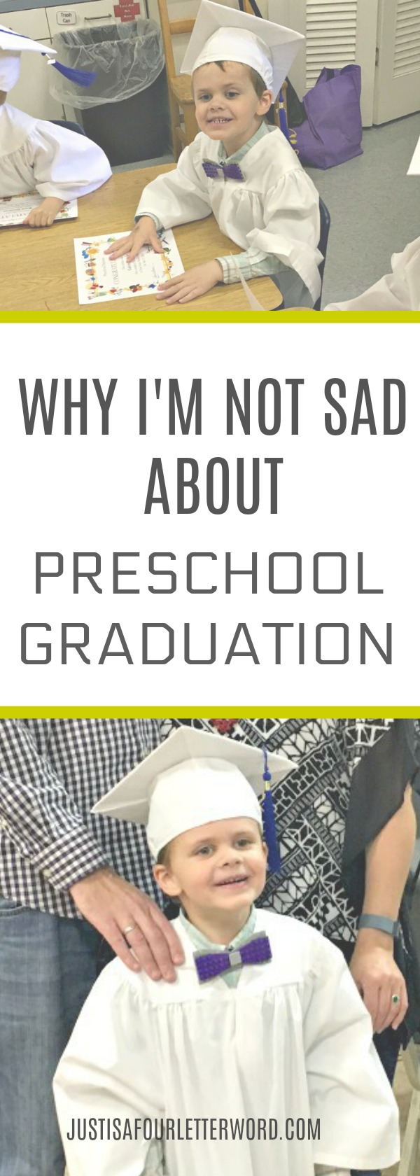 I'm not sad about preschool graduation this time. It can bring many emotions about the past, present and future lives of our little ones. But I'm ready. Are you ready for the next step or a little sad?