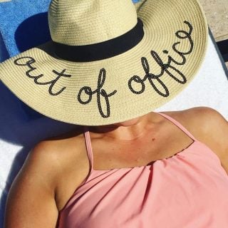 Out of Office Hat Mom 2.0 by the pool