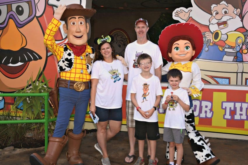 Disney Family tees for Toy Story Land Woody and Jessie