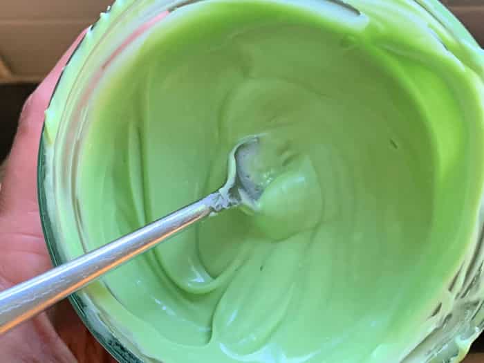 Green melted candy