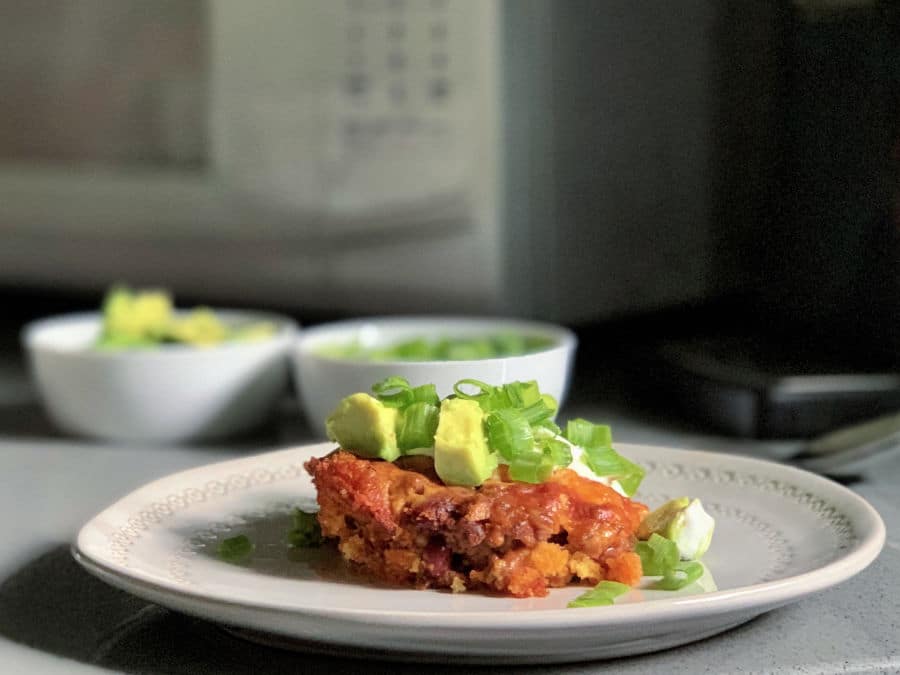 mexican chili pie on a plate