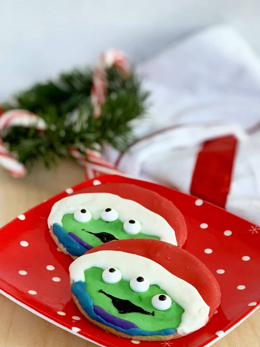 Make these Santa Alien Toy Story Christmas Cookies