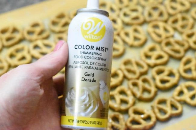 Gold food paint for pretzels