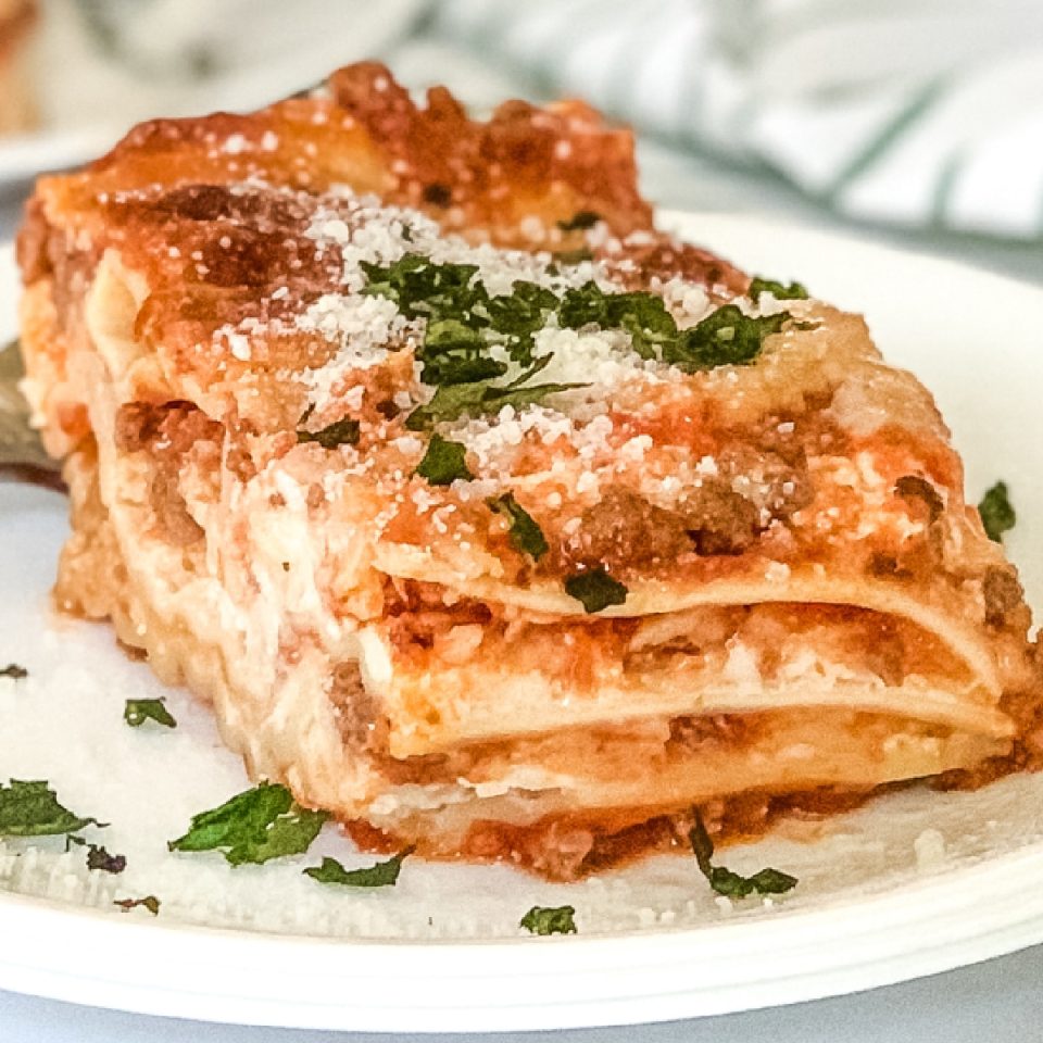 Classic No Boil Lasagna with Cottage Cheese - Just is a Four Letter Word