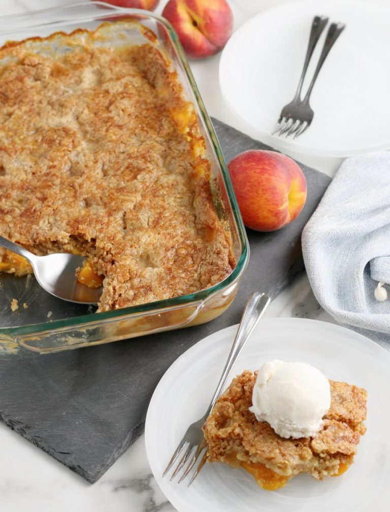 The Easiest Peach Dump Cake Just is a Four Letter Word