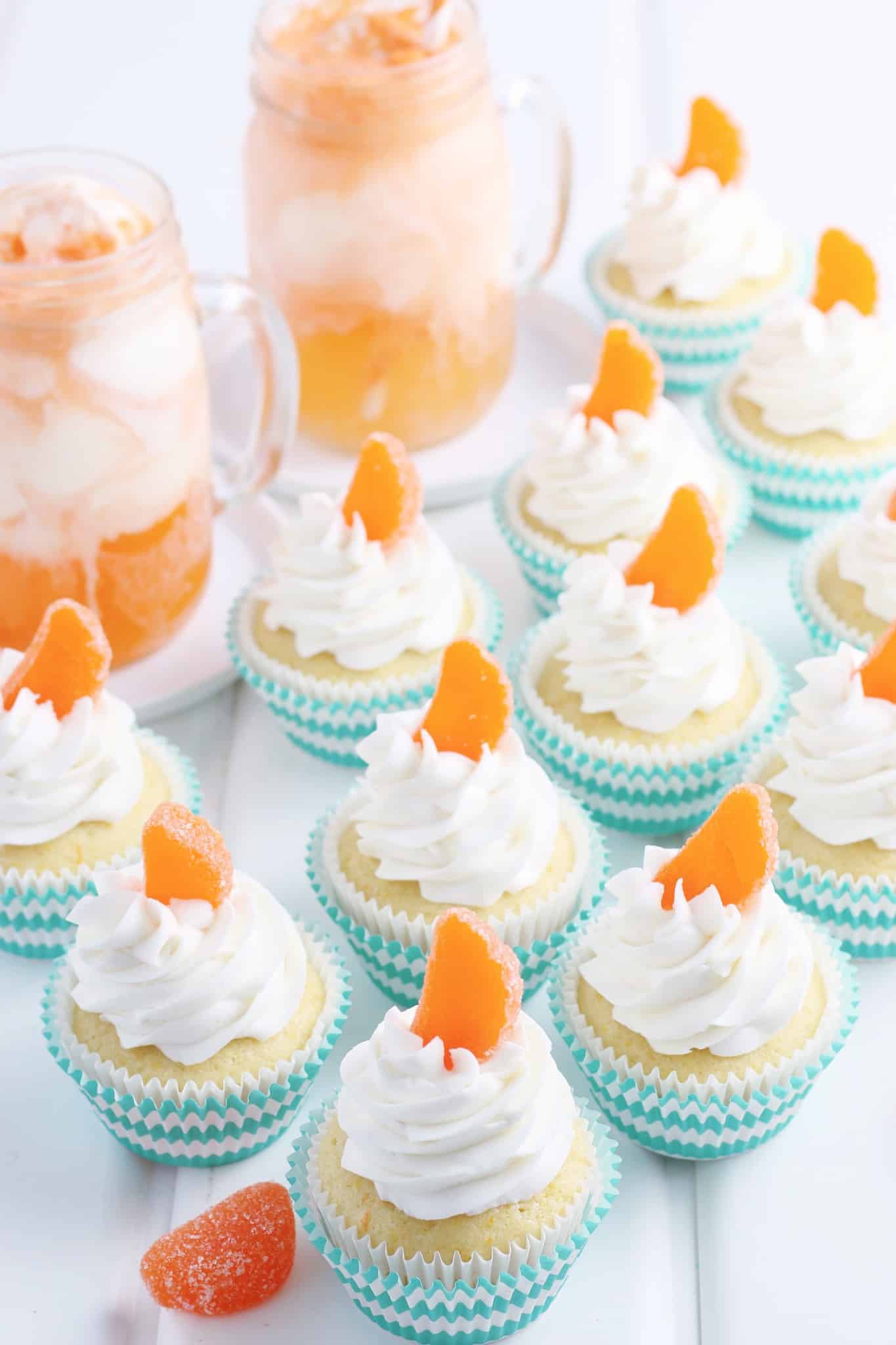 Orange Creamsicle Cupcakes on table