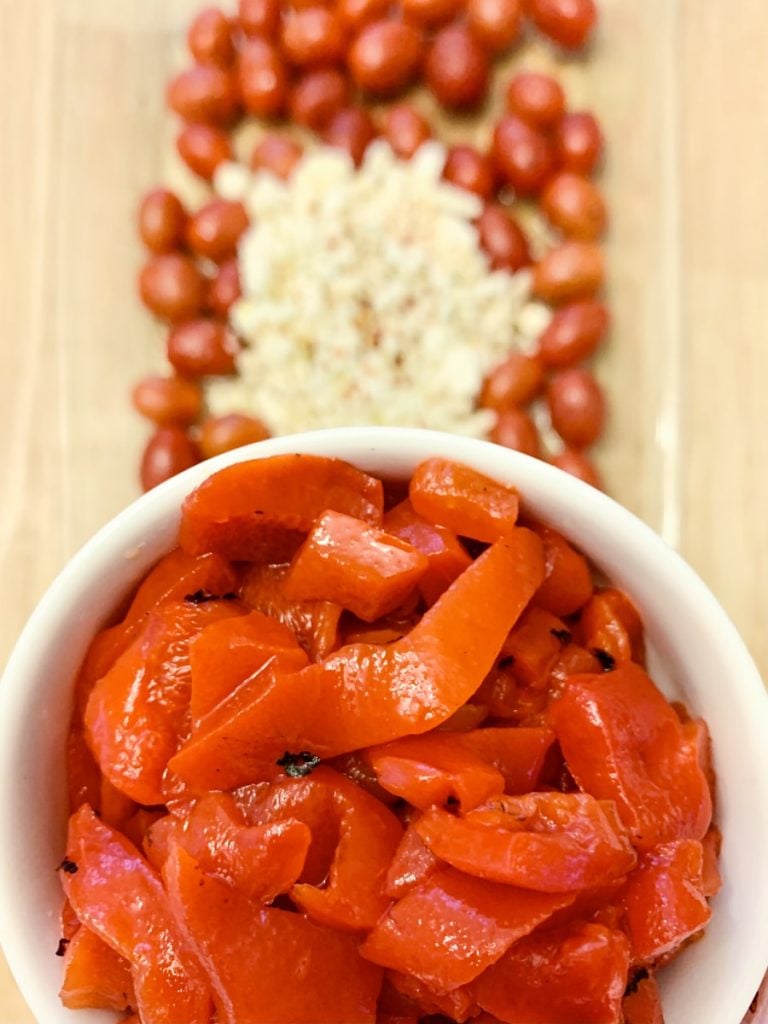 feta pasta with red peppers