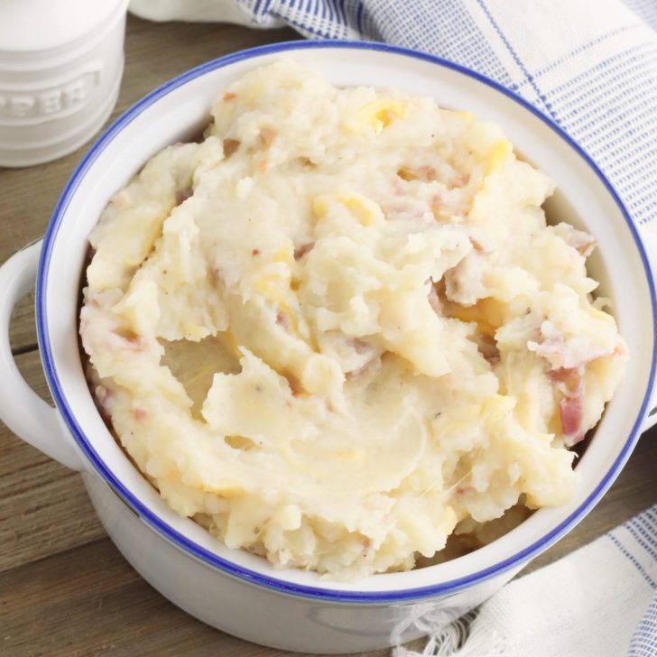 Slow Cooker Loaded Mashed Potatoes - Just is a Four Letter Word