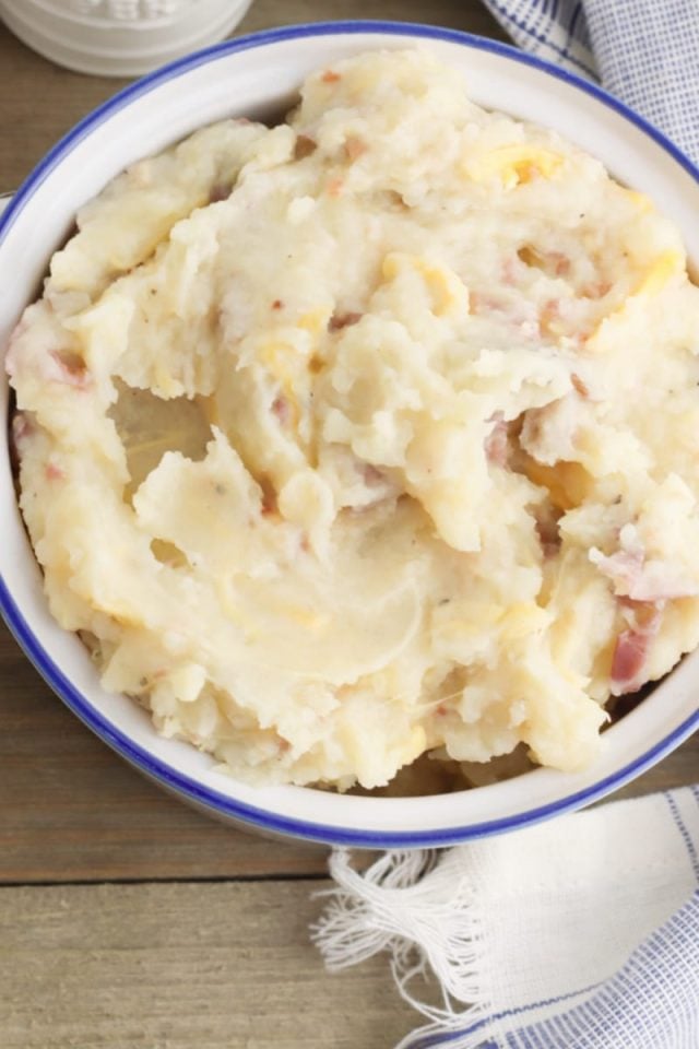 Slow Cooker Loaded Mashed Potatoes - Just is a Four Letter Word