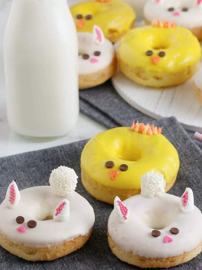 Easter bunny and chicks donuts zoom