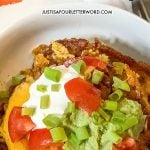 mexican chili pie in a bowl