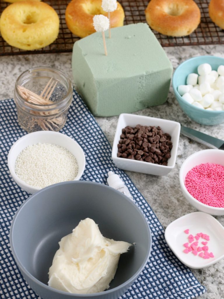 easter bunny donut decorating ingredients