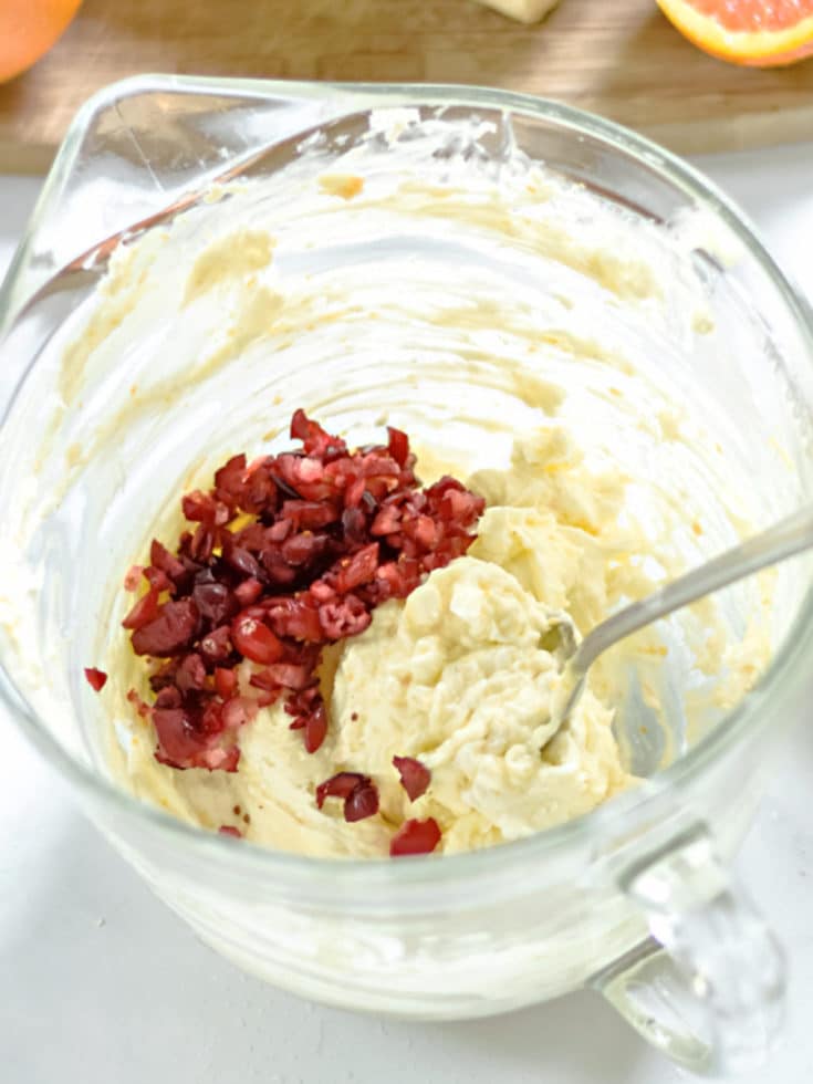 Add cranberries to cream cheese