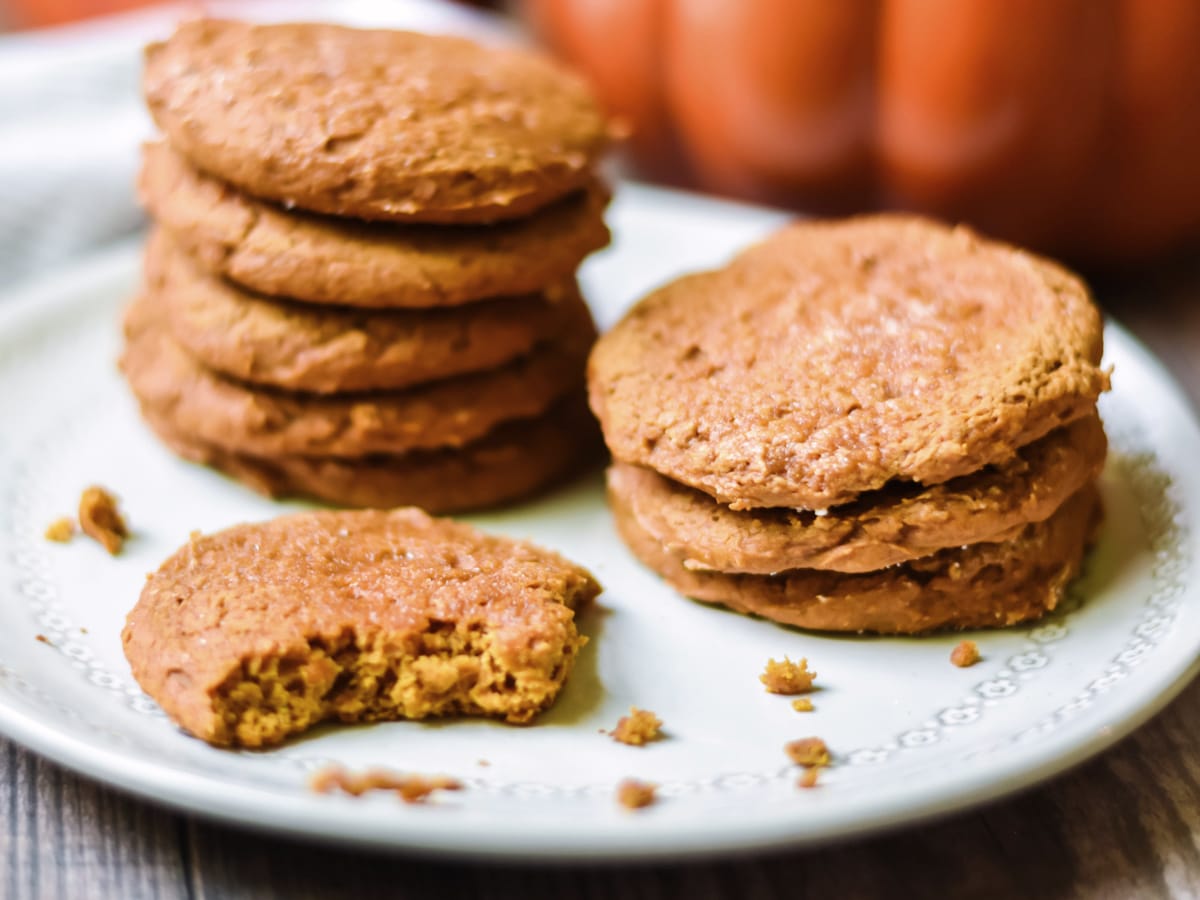 Pumpkin Spice Cookies on Plate