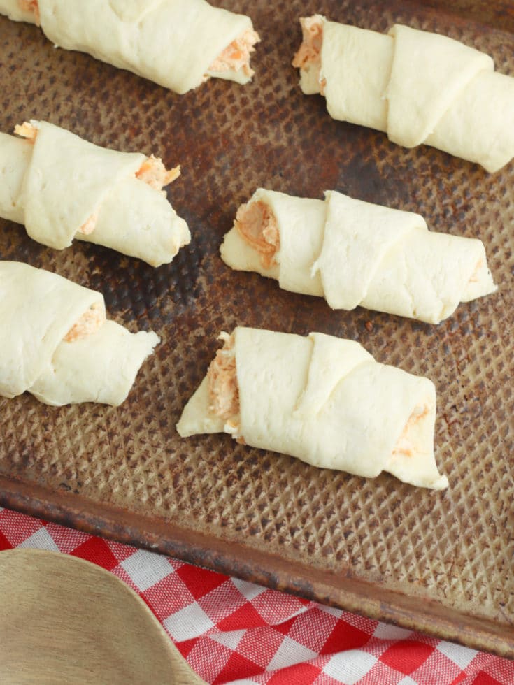 roll crescents and place on cooking sheet