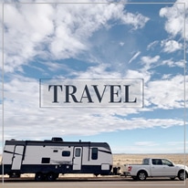 travel trailer with text