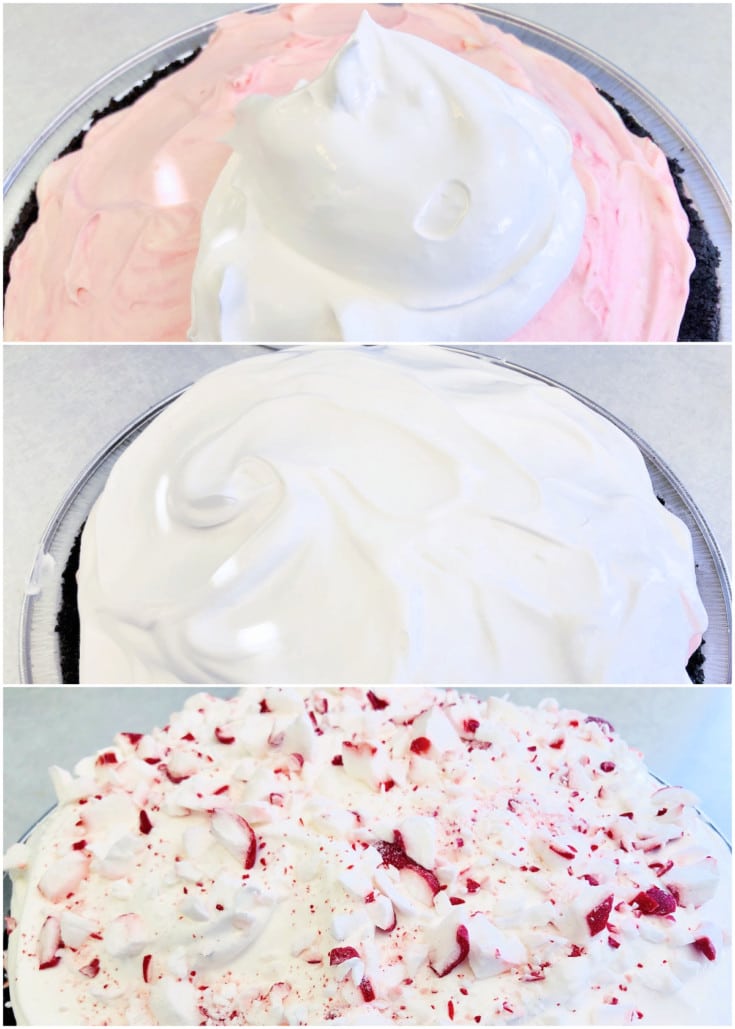 Whipped Pie Topping with peppermint pieces