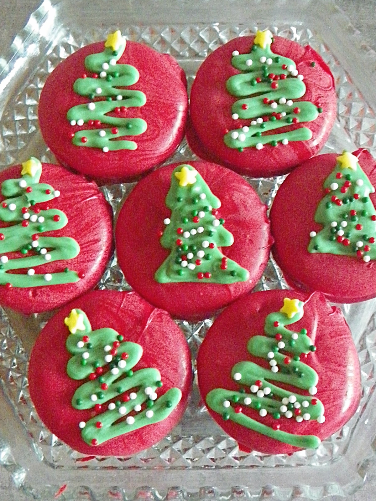 Christmas tree ritz cracker cookies