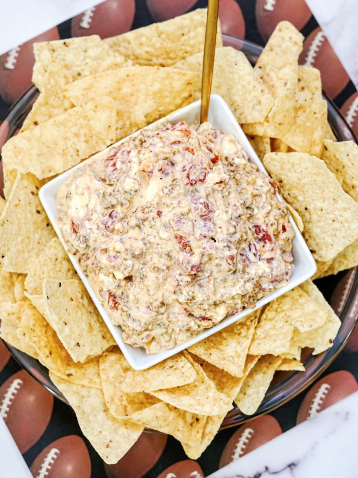 chips and sausage dip