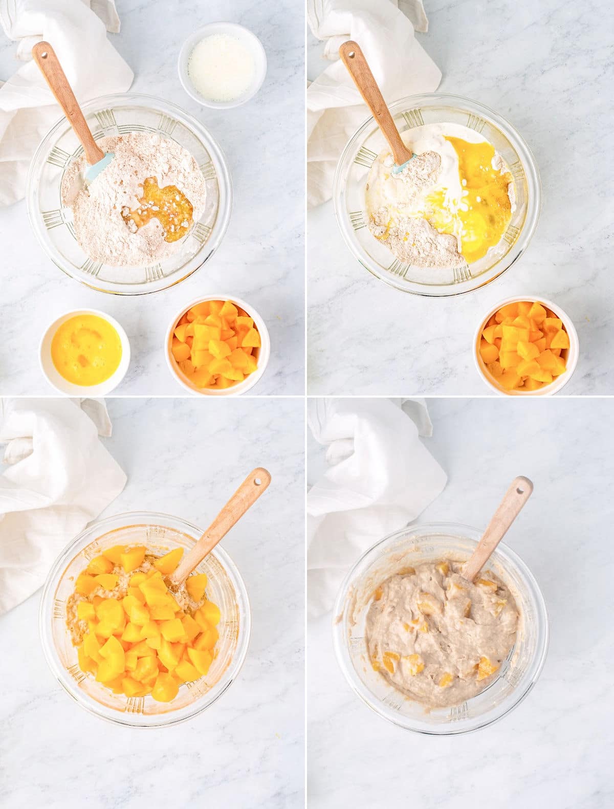 create batter with peaches