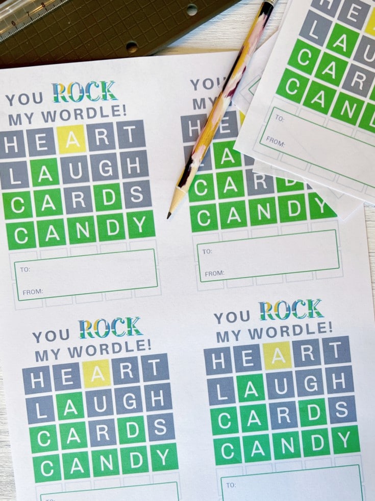 Wordle Inspired Valentine's Day Cards - Just is a Four Letter Word