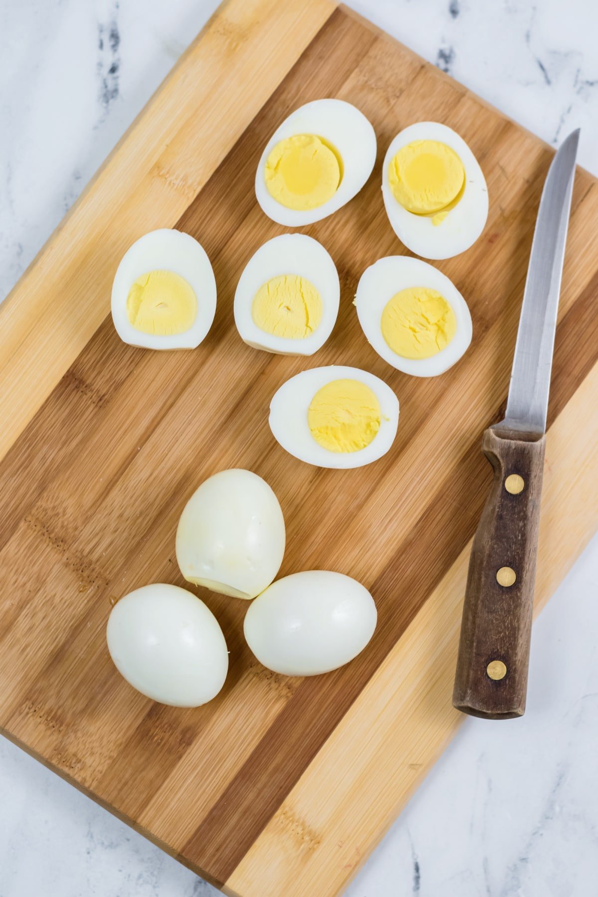 Boil and slice eggs