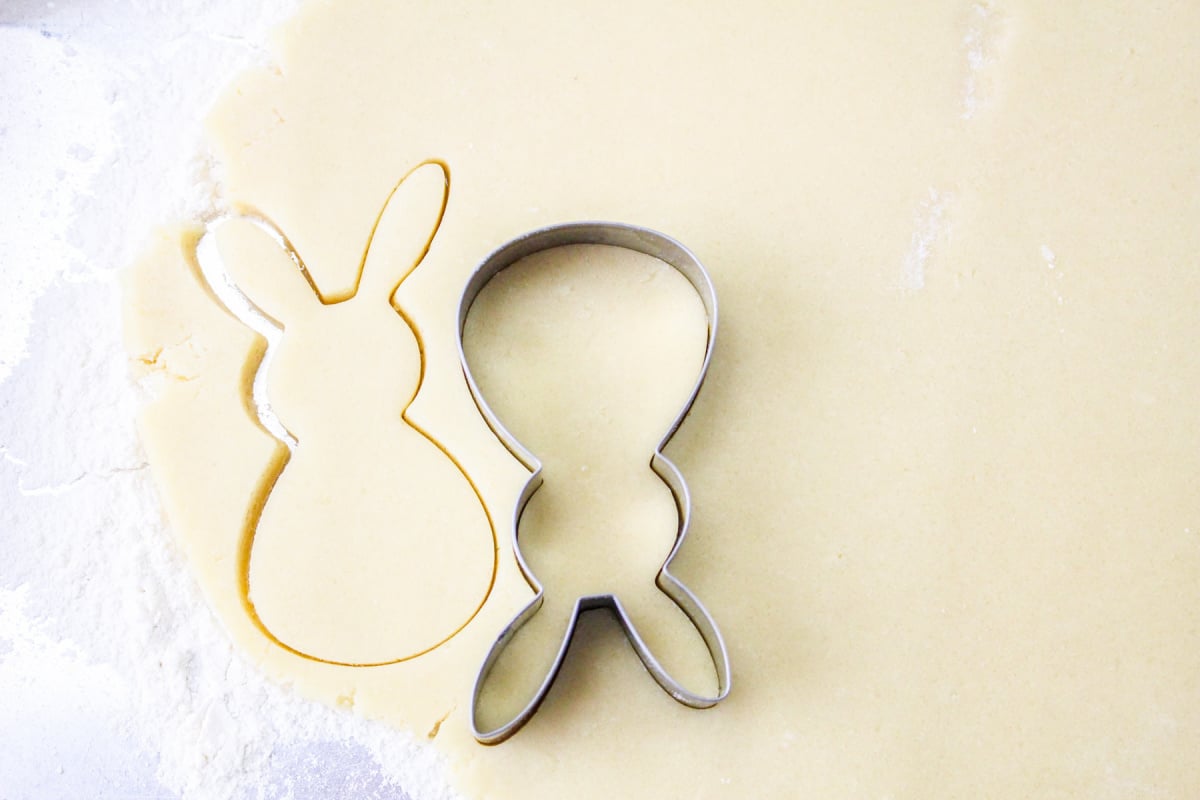 Bunny cookie cutter cutouts