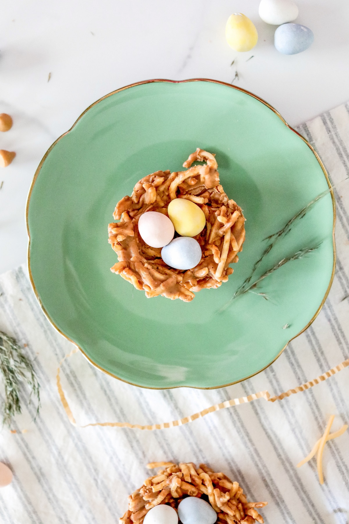 Easter Birds Nest Cookie on a Plate