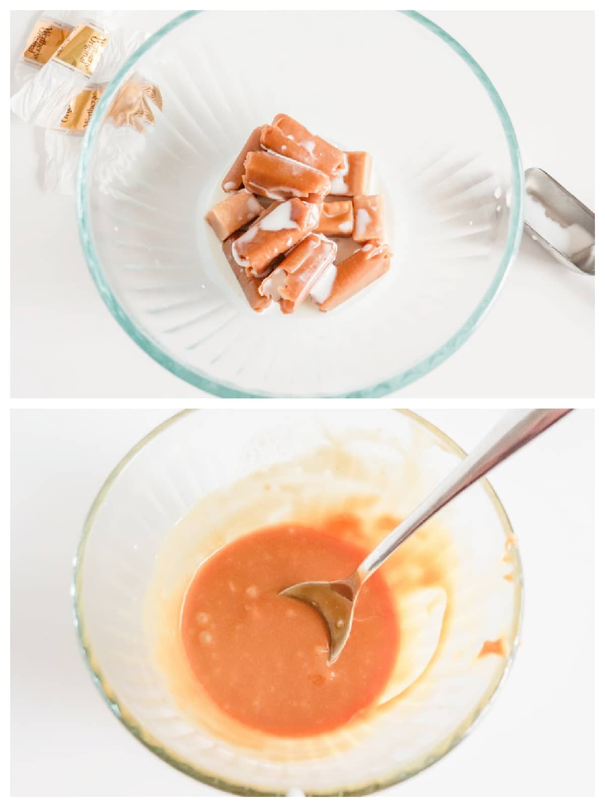 Easy caramel sauce with candy