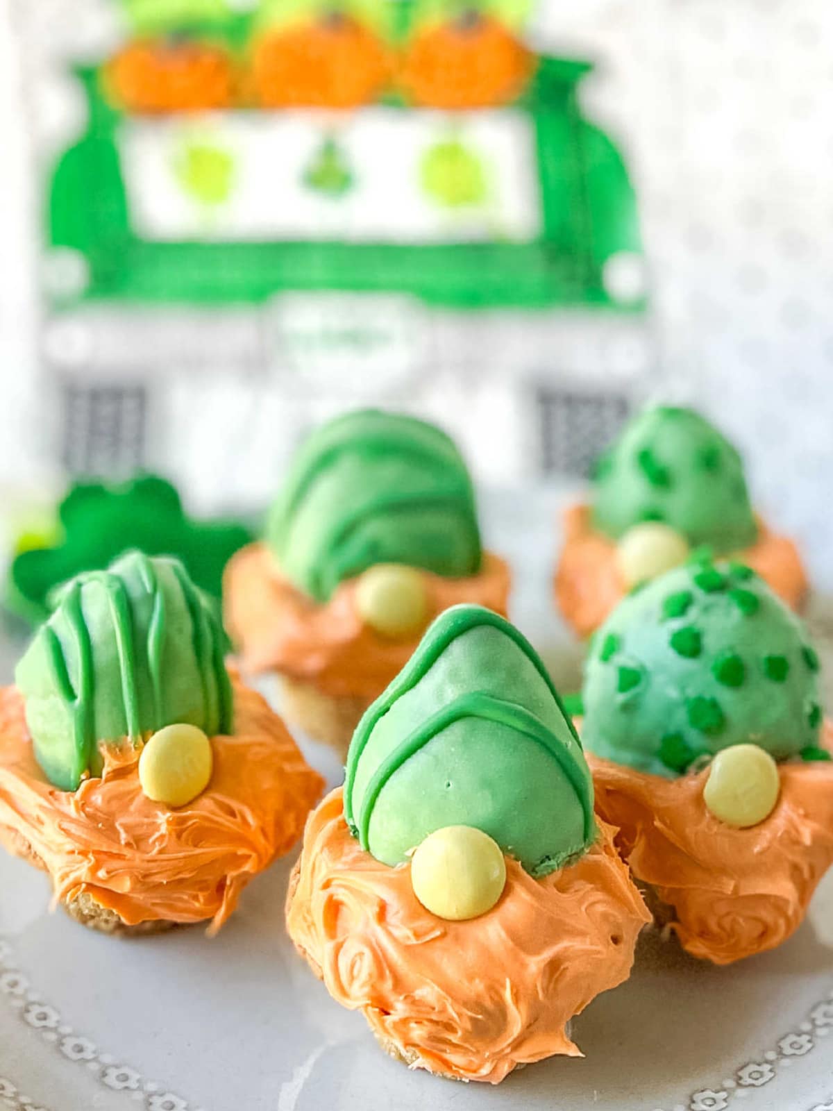 Leprechaun Gnomes Cookie Cups with Dipped strawberries
