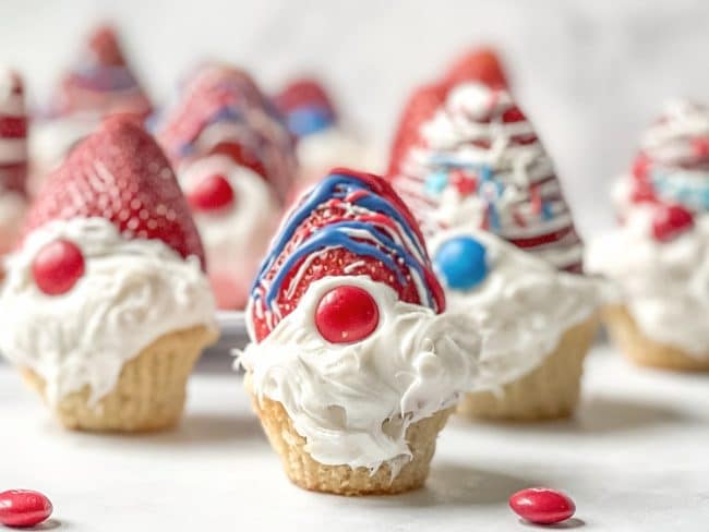 patriotic gnome cookie cups for fourth of July