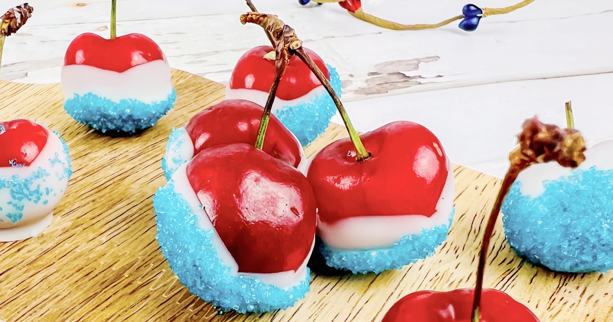 Patriotic Red White and Blue Cherries