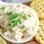 Cold Crab Dip with chives and crackers