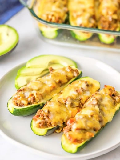 Low-Carb Stuffed Zucchini Boats Recipe - Just is a Four Letter Word