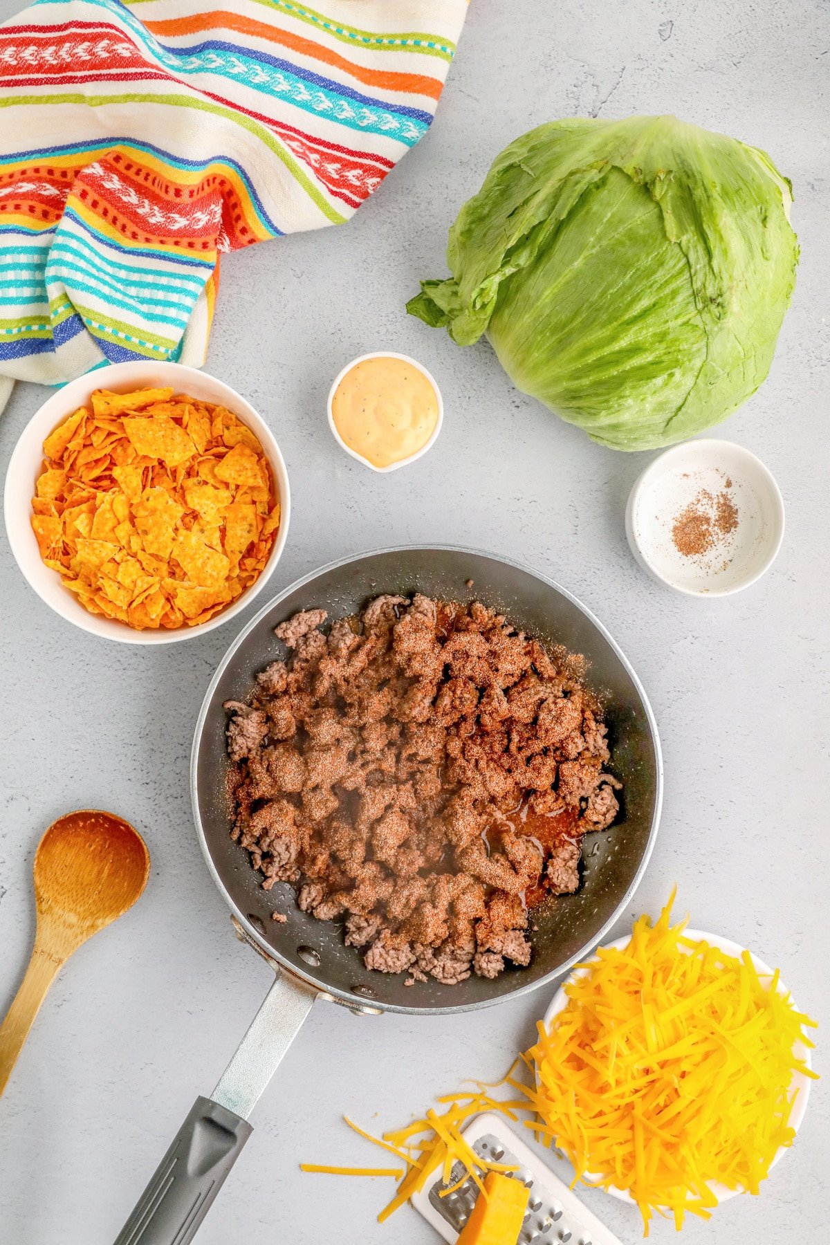 cook ground beef for taco salad