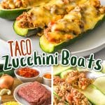 taco zucchini boats share image with text