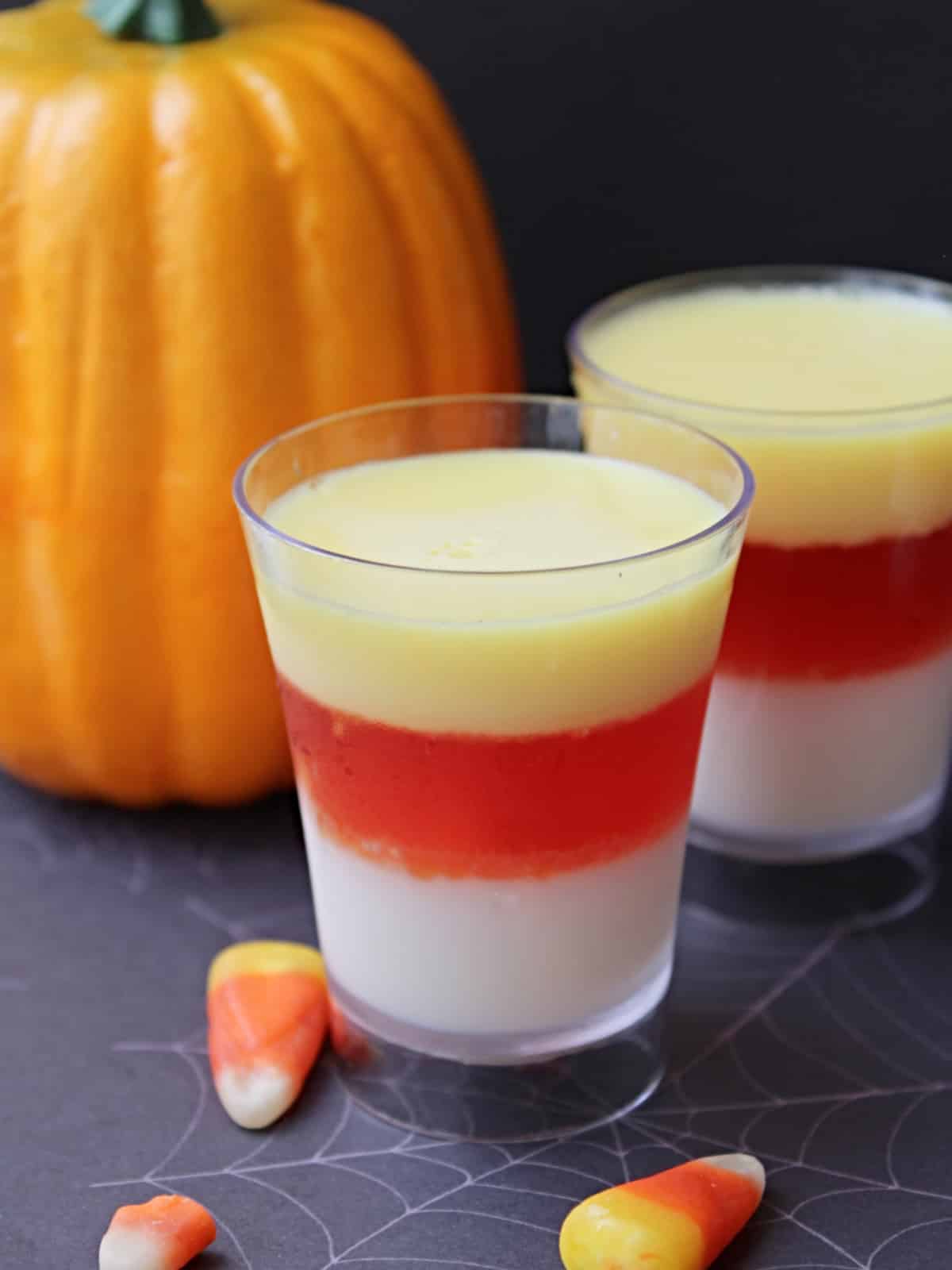 Candy corn Jello shots with or without alcohol