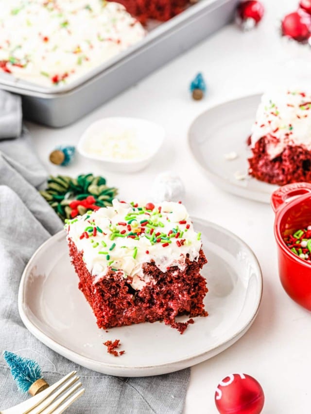 Red Velvet Christmas Poke Cake Story