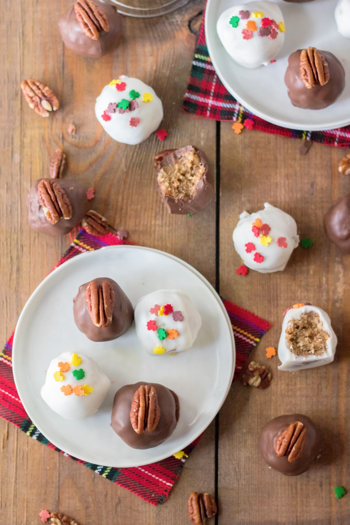 add nuts or sprinkles to dipped truffles