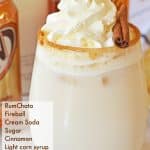 cinnamon roll cocktail with ingredient list
