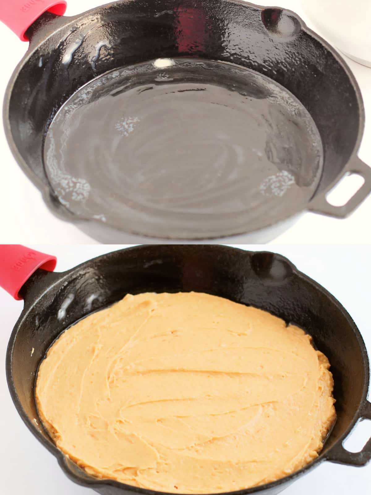 grease skillet and add batter