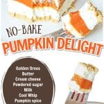 no bake pumpkin delight with ingredients list