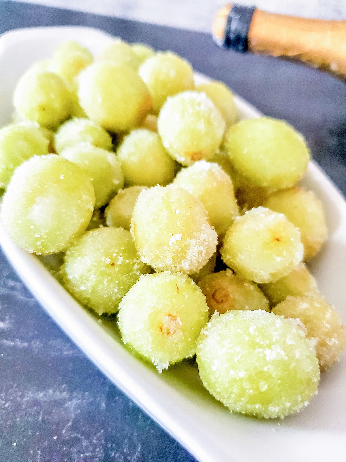 Champagne grapes on a platter